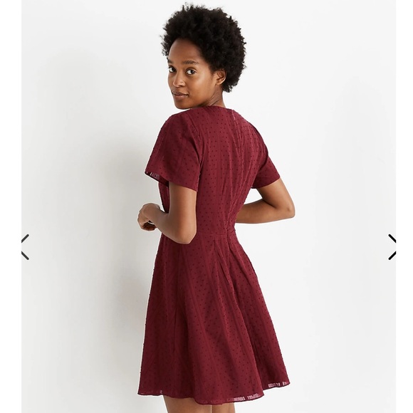 Madewell Button Front Swing Dress in Swiss Dot - Picture 3 of 16